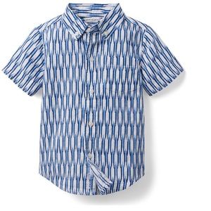 Janie and Jack boys IKAT Linen button down Shirt New With Tags